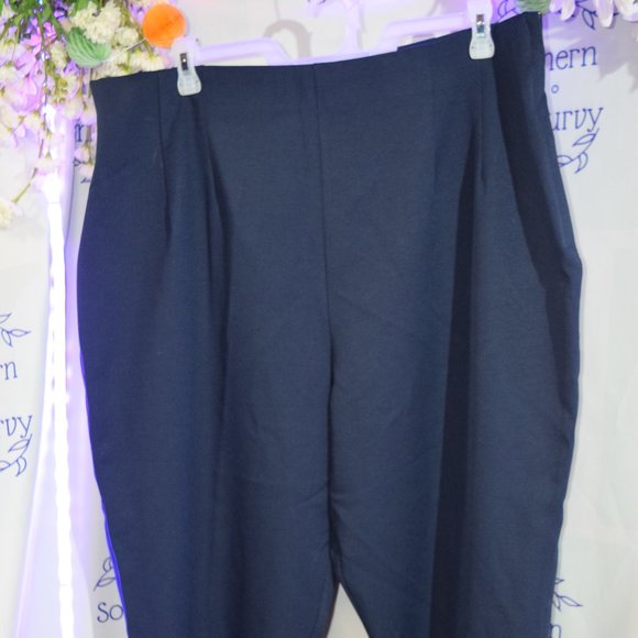 The Avenue Navy Side Zip Slacks Size 26 - Picture 1 of 8